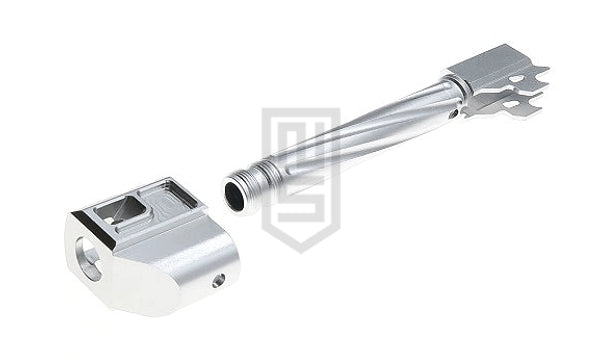 GunDay ツイスト式 アウターバレル & コンペンセイター セット(SIG / VFC M17 シルバー タイプB)