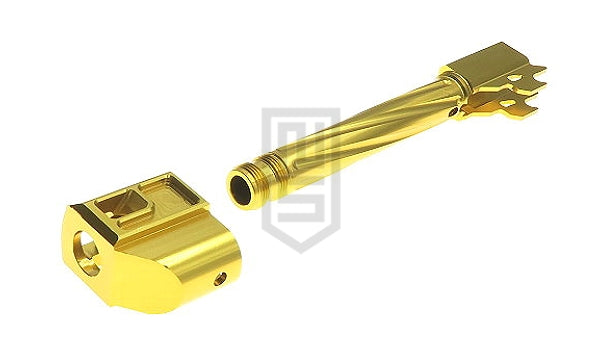 GunDay ツイスト式 アウターバレル & コンペンセイター セット(SIG / VFC M17 ゴールド タイプB)