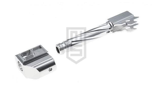 GunDay ツイスト式 アウターバレル & コンペンセイター セット(SIG / VFC M18 シルバー タイプB)