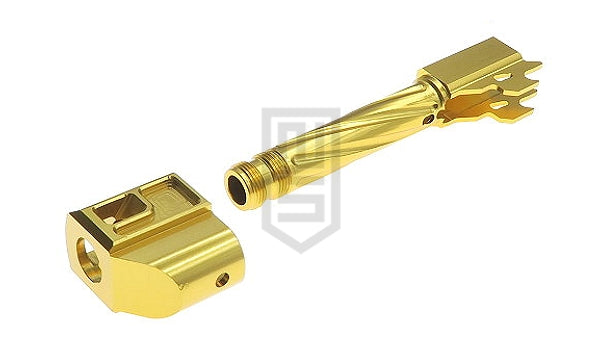 GunDay ツイスト式 アウターバレル & コンペンセイター セット(SIG / VFC M18 金色 タイプB)