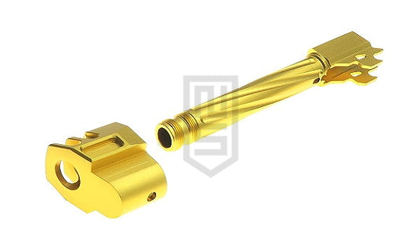 GunDay ツイスト式 アウターバレル & コンペンセイター セット(SIG / VFC M17 金色 タイプA)