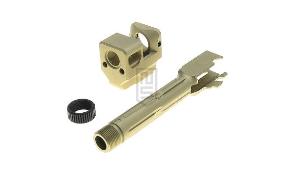 Pro-Arms Umarex / VFC G19X / G19 Gen4 / G45用 アウターバレル&コンペンセイターセット(14mm)- ゴールド