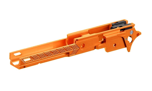DR.BLACK マルイ Hi-CAPA 5.1用 4.3" CNCアルミフレーム Type F-07 - オレンジ