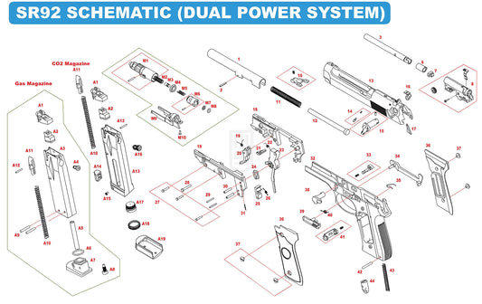 SRC SR92 シリーズ 純正パーツ ダイアグラム