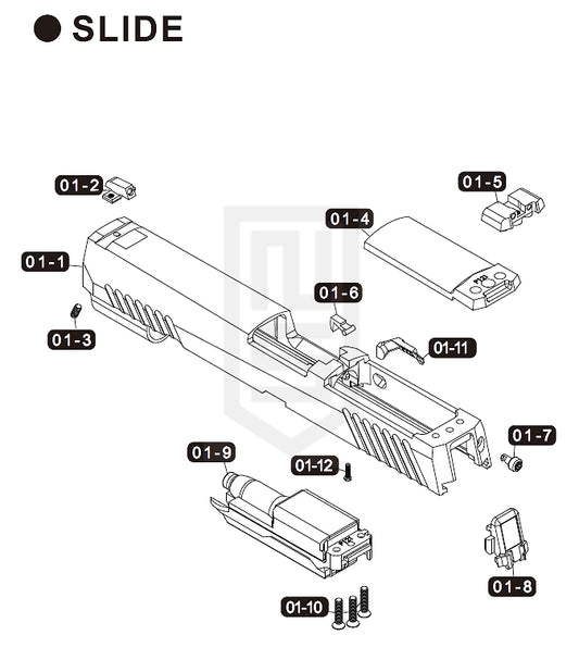 VFC M17 シリーズ 純正パーツ ダイアグラム #1 - スライド