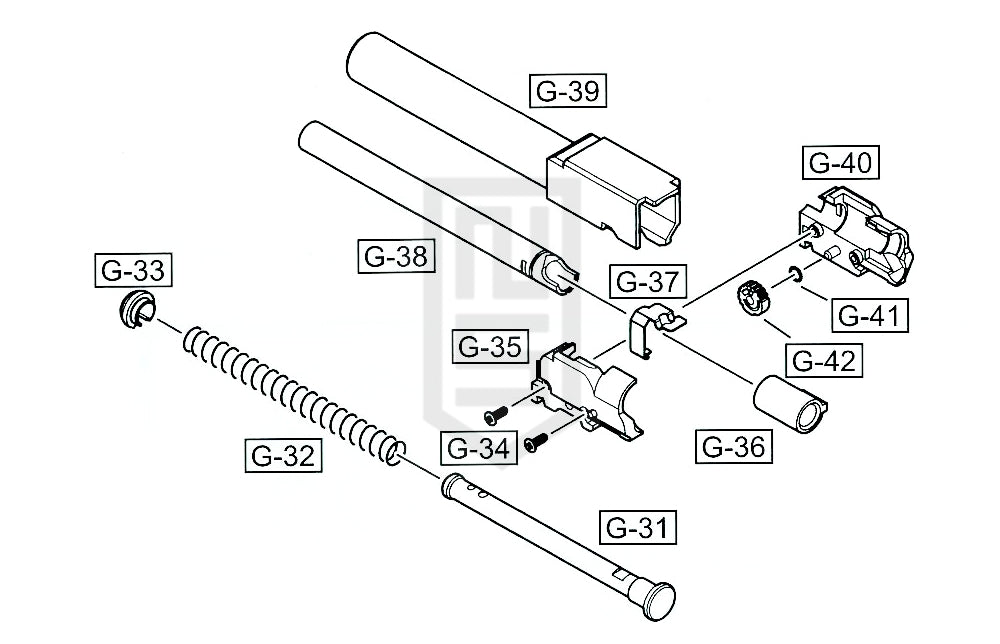 WE G-シリーズ (たん発 & 連発) 純正パーツ ダイアグラム #3