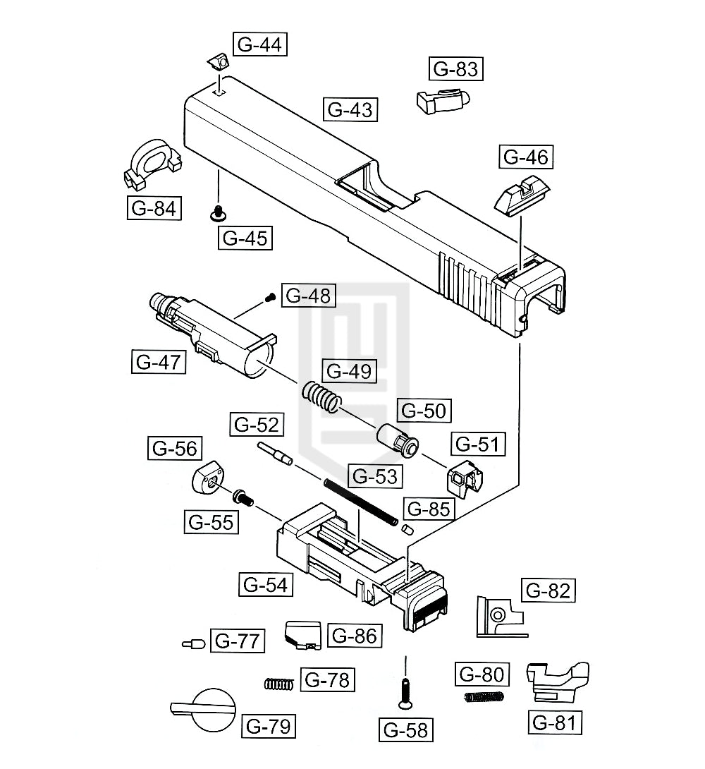WE G-シリーズ (連発) 純正パーツ ダイアグラム #4