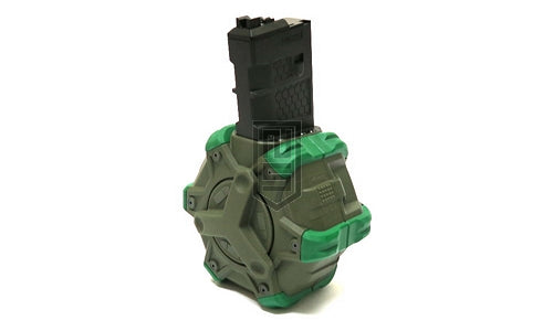 WE M4 / SCAR シリーズ專用 ドラムマガジン - オリーブドラブ